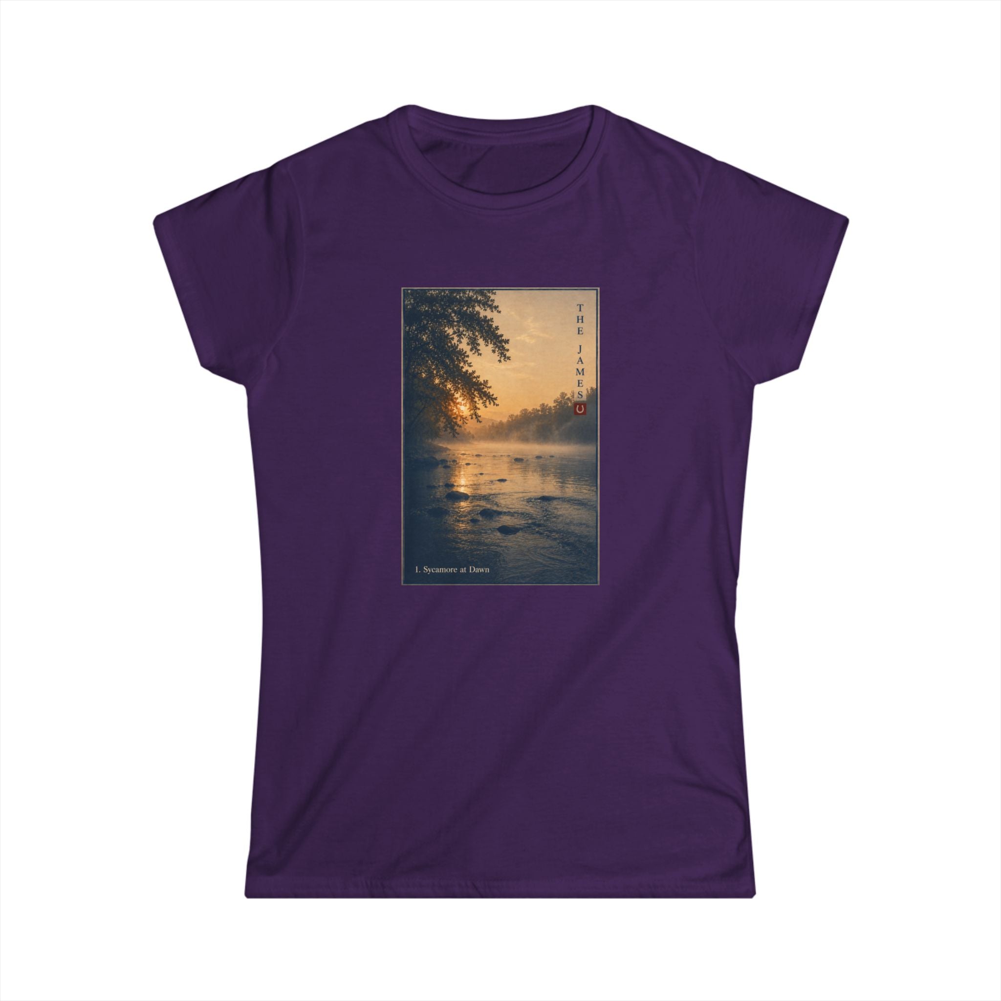 1. Sycamore at Dawn - Women’s Black Tee — Classic Softstyle Crew Shirt
