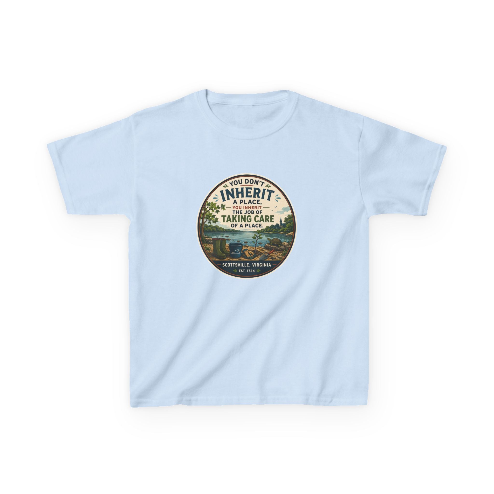 Kids Tee — "You Don't Inherit the Earth, You Take Care of It" Nature Conservation Shirt