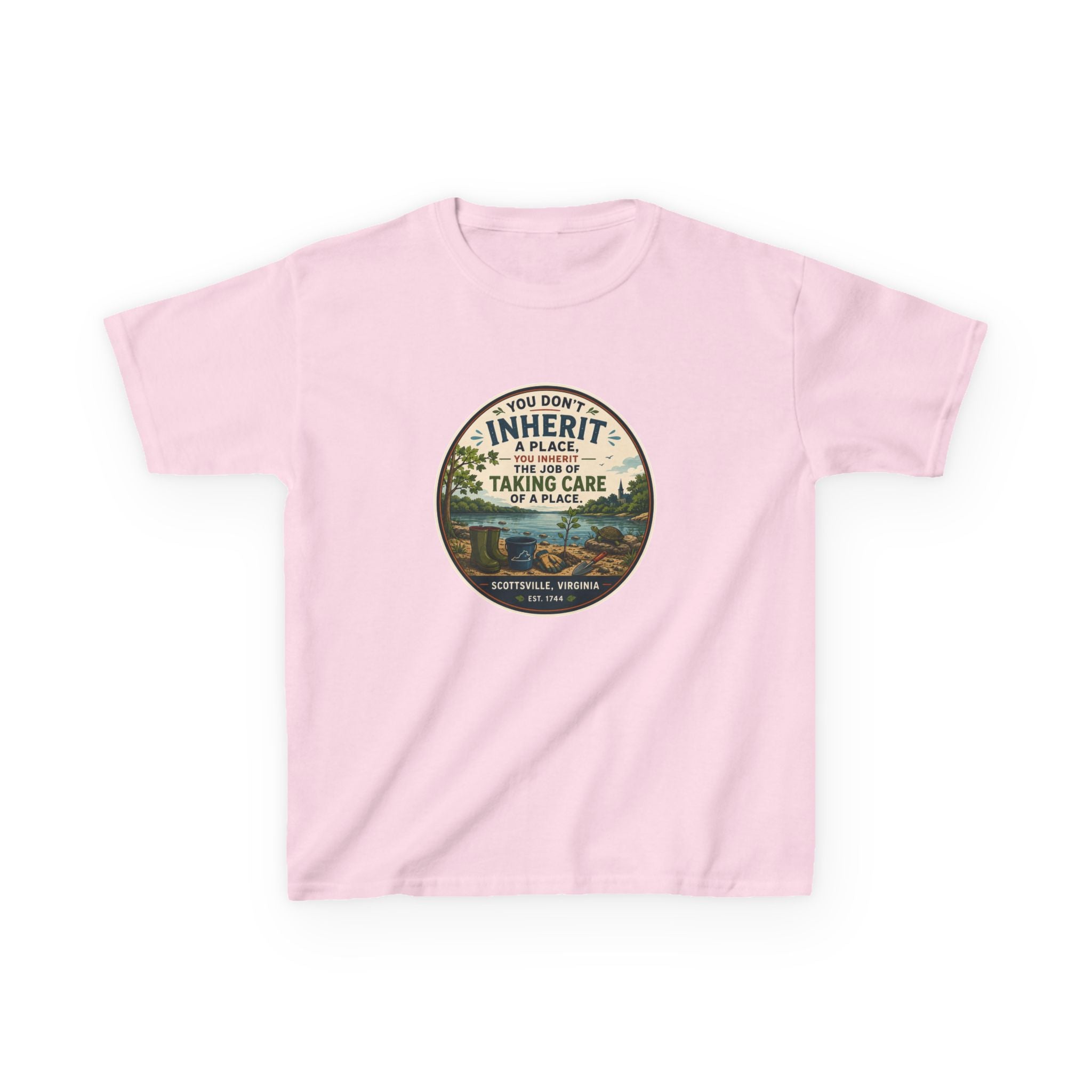 Kids Tee — "You Don't Inherit the Earth, You Take Care of It" Nature Conservation Shirt