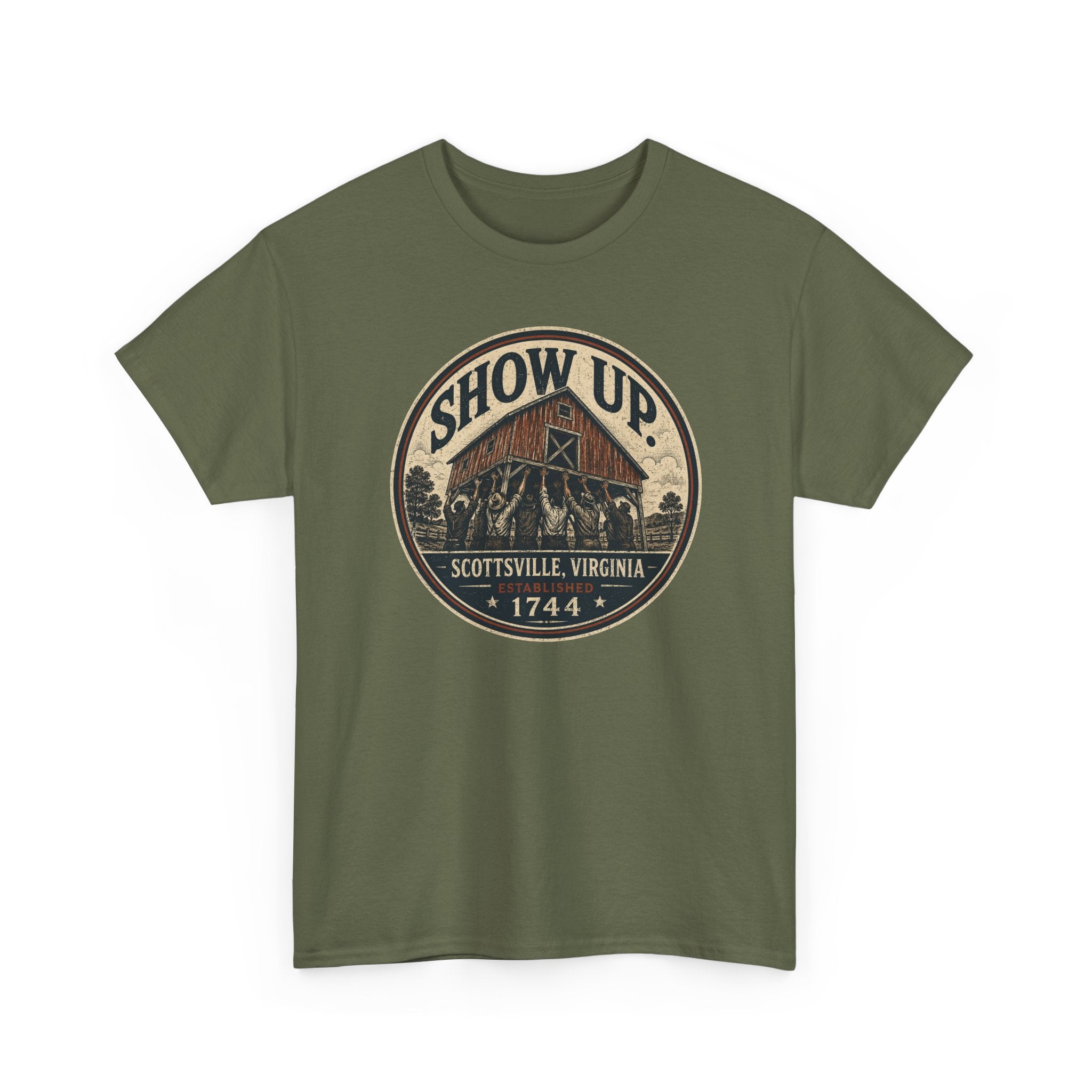 Show Up Scottsville VA 1744 Vintage Logo T-Shirt