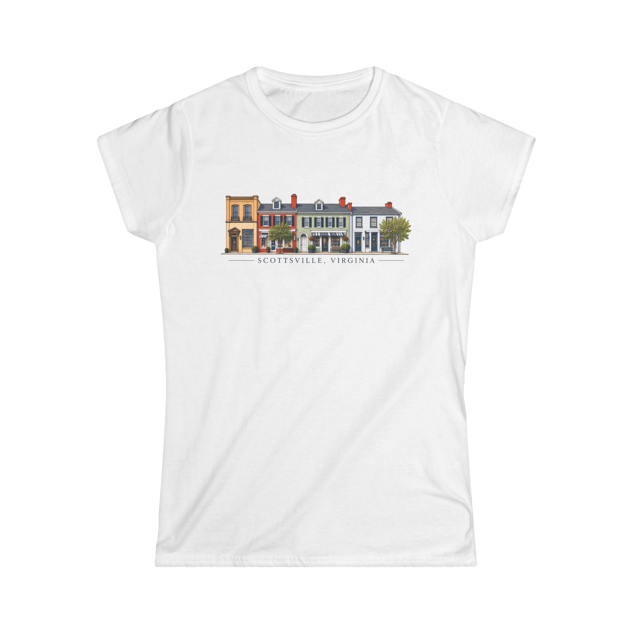 Scottsville Women's White Tee — Classic Softstyle Crewneck Shirt