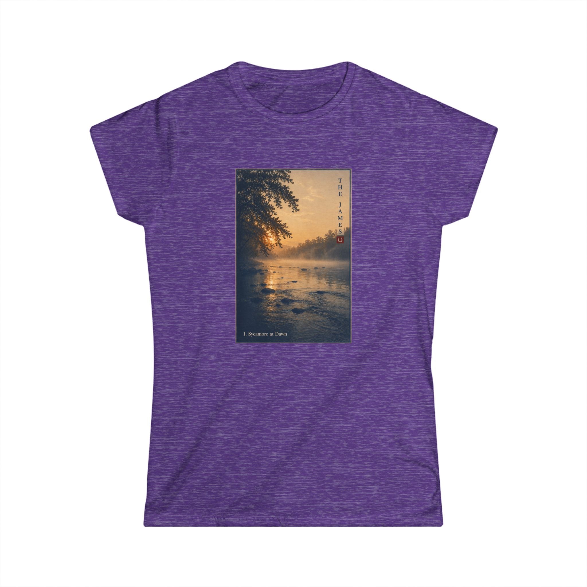 1. Sycamore at Dawn - Women’s Black Tee — Classic Softstyle Crew Shirt