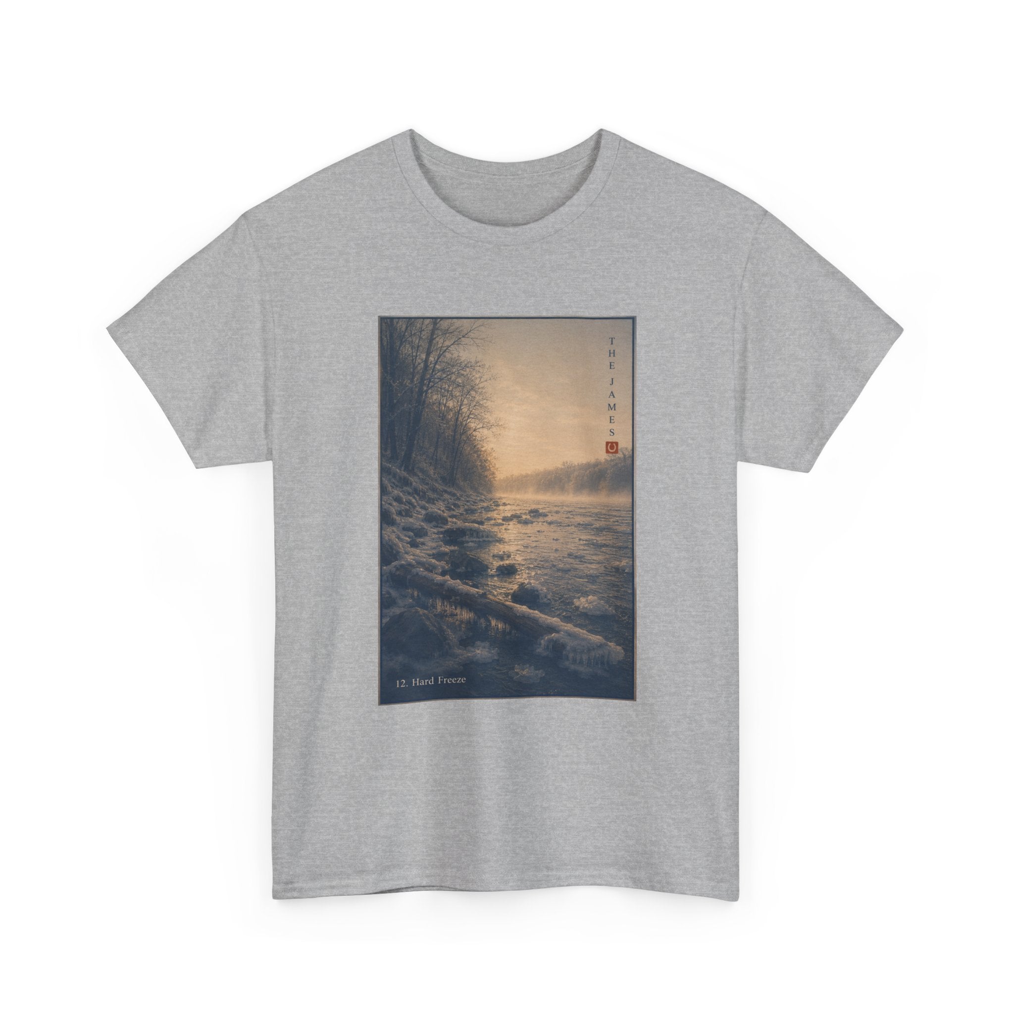 12. Hard Freeze - Scenic Riverbank Vintage Art T-Shirt