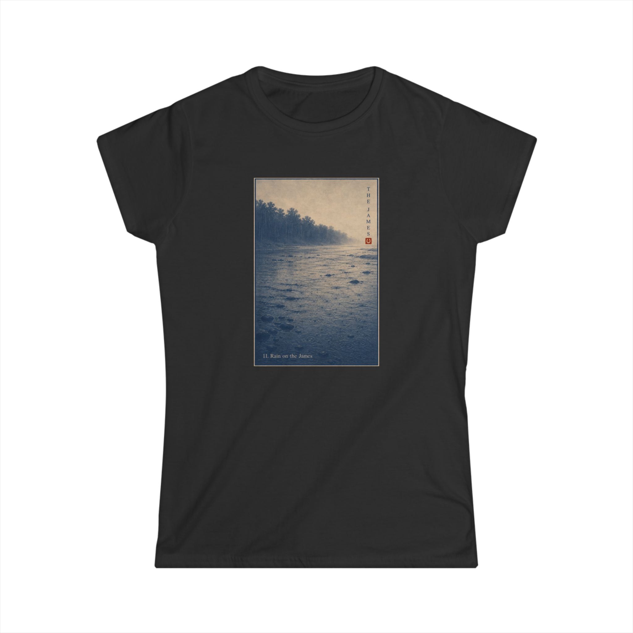 11. Rain on the James - Women's Black Classic Tee — Softstyle Crewneck