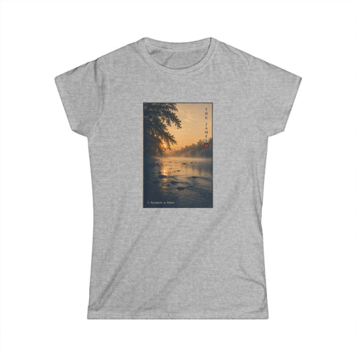 1. Sycamore at Dawn - Women’s Black Tee — Classic Softstyle Crew Shirt