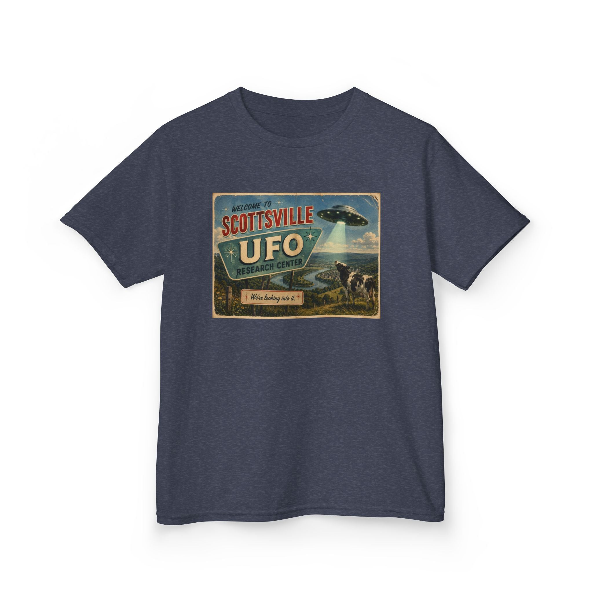 Scottsville UFO Kids Tee — Vintage Alien Spacecraft Graphic Shirt