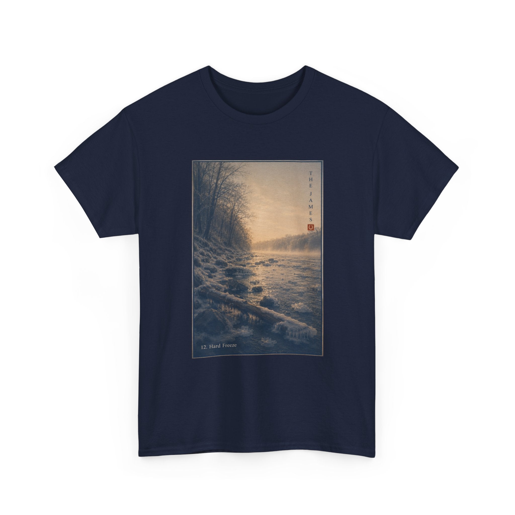 12. Hard Freeze - Scenic Riverbank Vintage Art T-Shirt
