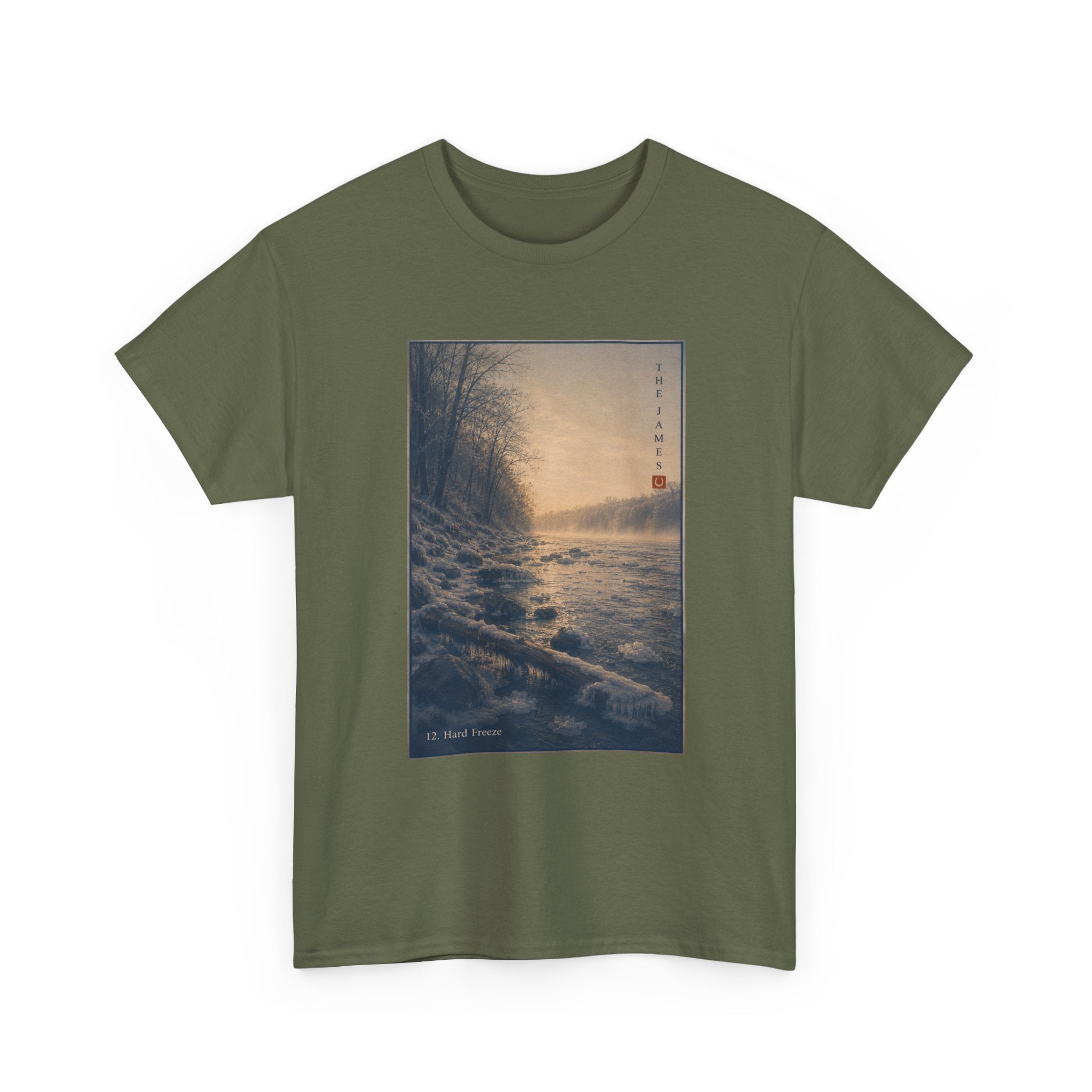 12. Hard Freeze - Scenic Riverbank Vintage Art T-Shirt