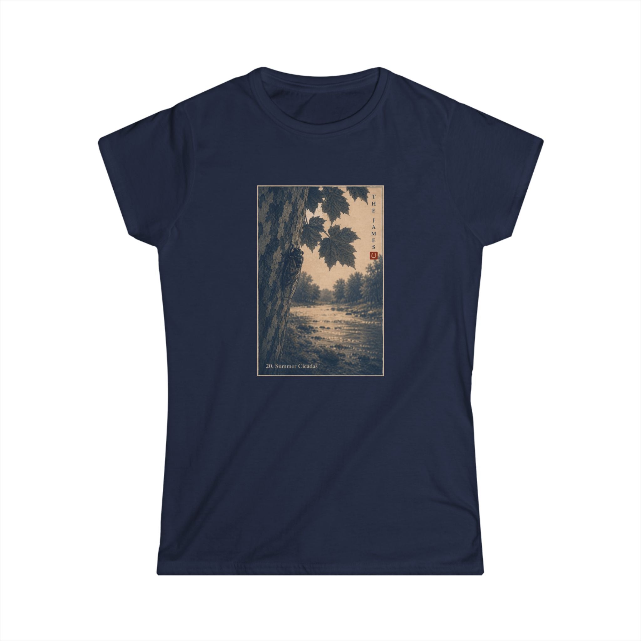 20. Summer Cicadas - Women's Black Softstyle Tee — Classic Everyday Crewneck