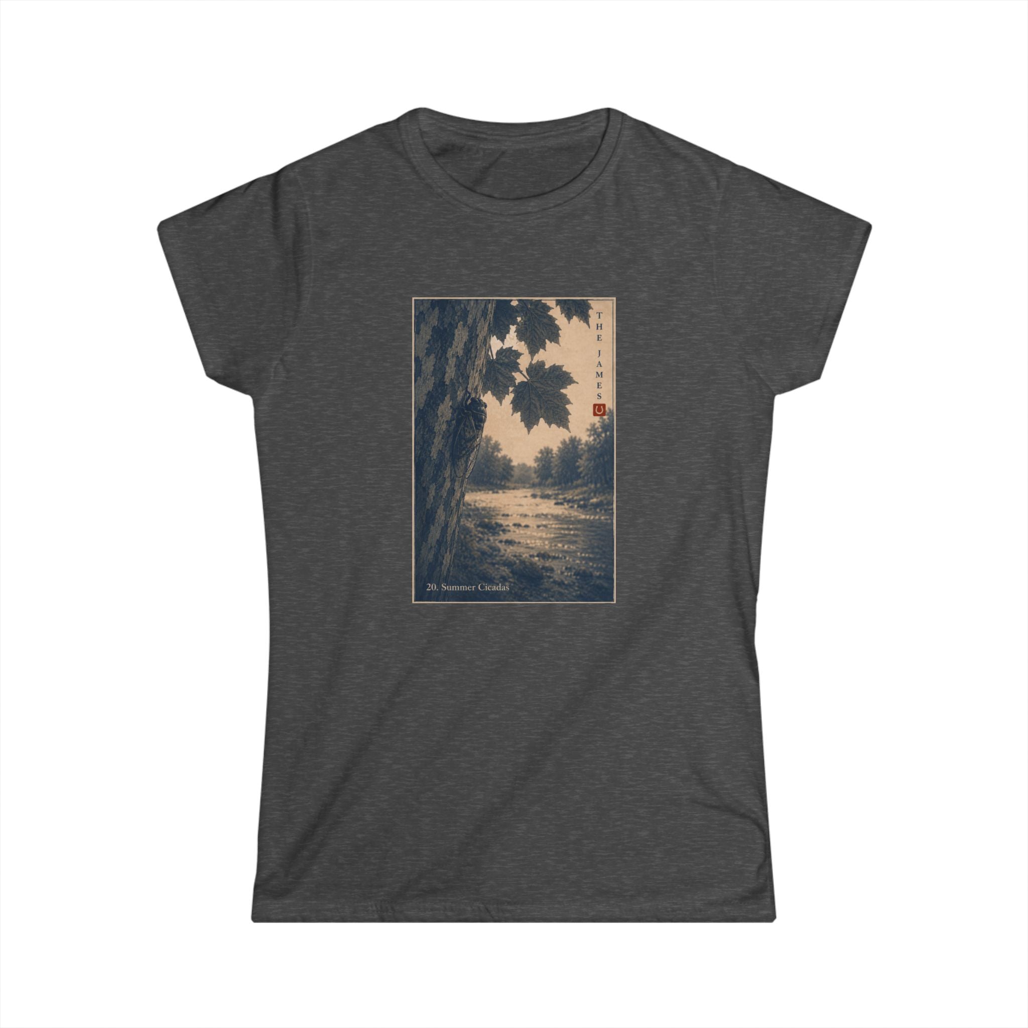 20. Summer Cicadas - Women's Black Softstyle Tee — Classic Everyday Crewneck