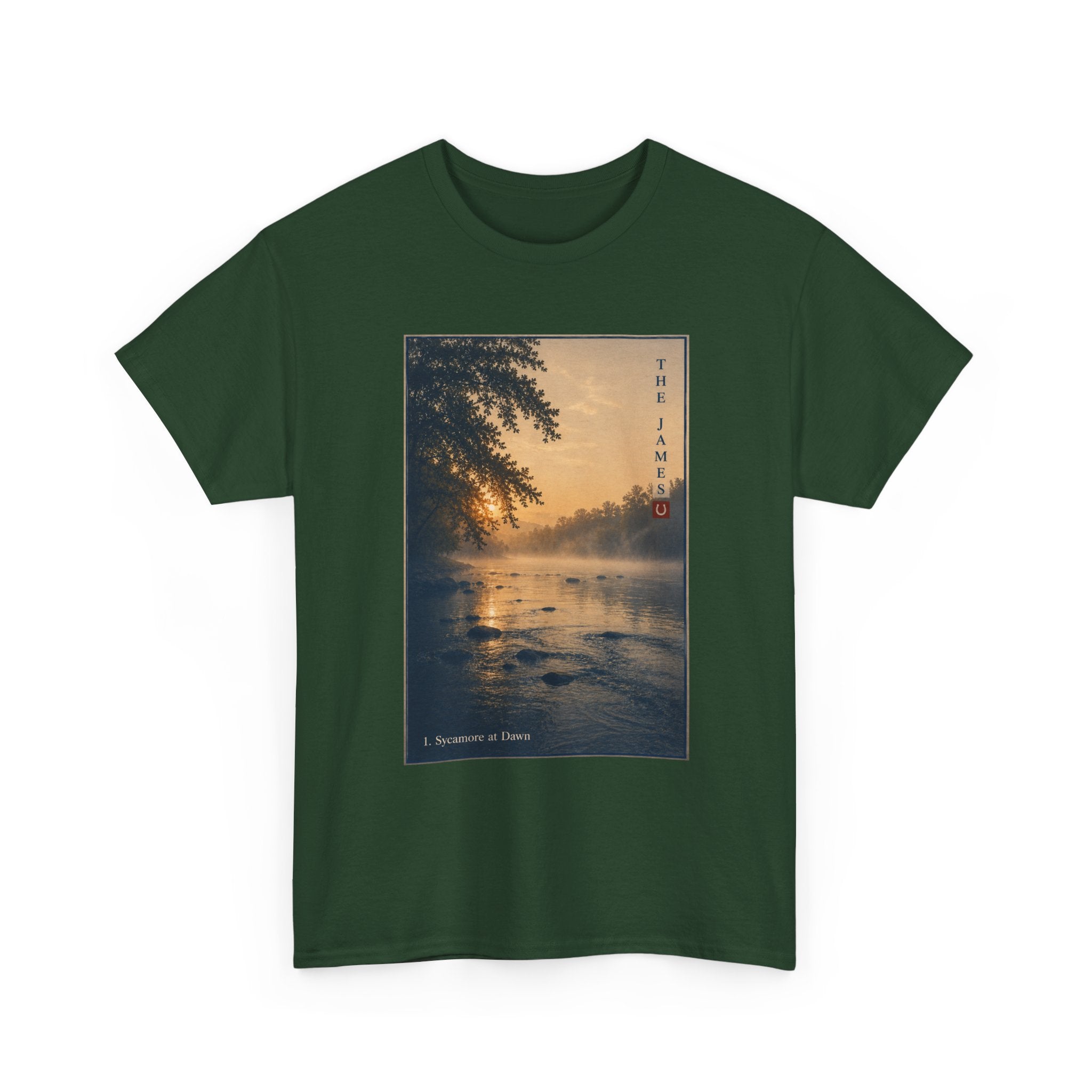 1. Sycamore at Dawn - Tranquil Landscape Graphic T-Shirt