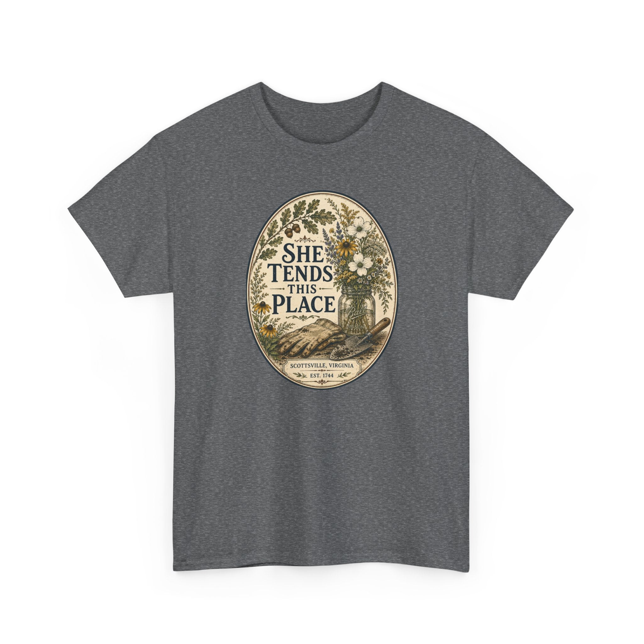 She Tends This Place Vintage Floral Tee