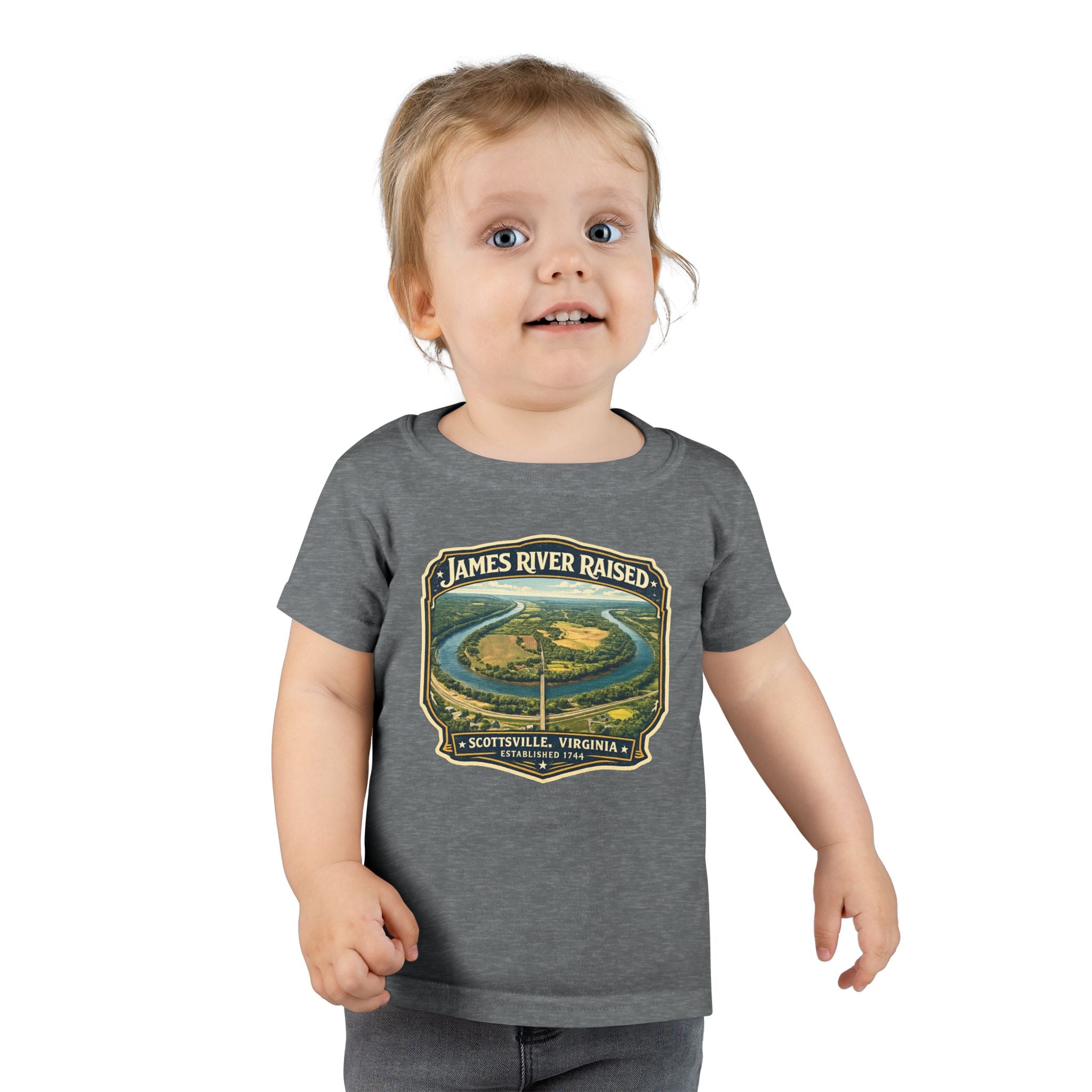 Toddler T-Shirt — "James River Raised" Scenic Virginia River Graphic