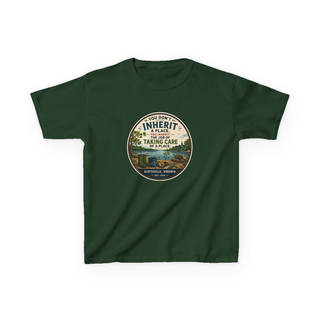 Kids Tee — "You Don't Inherit the Earth, You Take Care of It" Nature Conservation Shirt