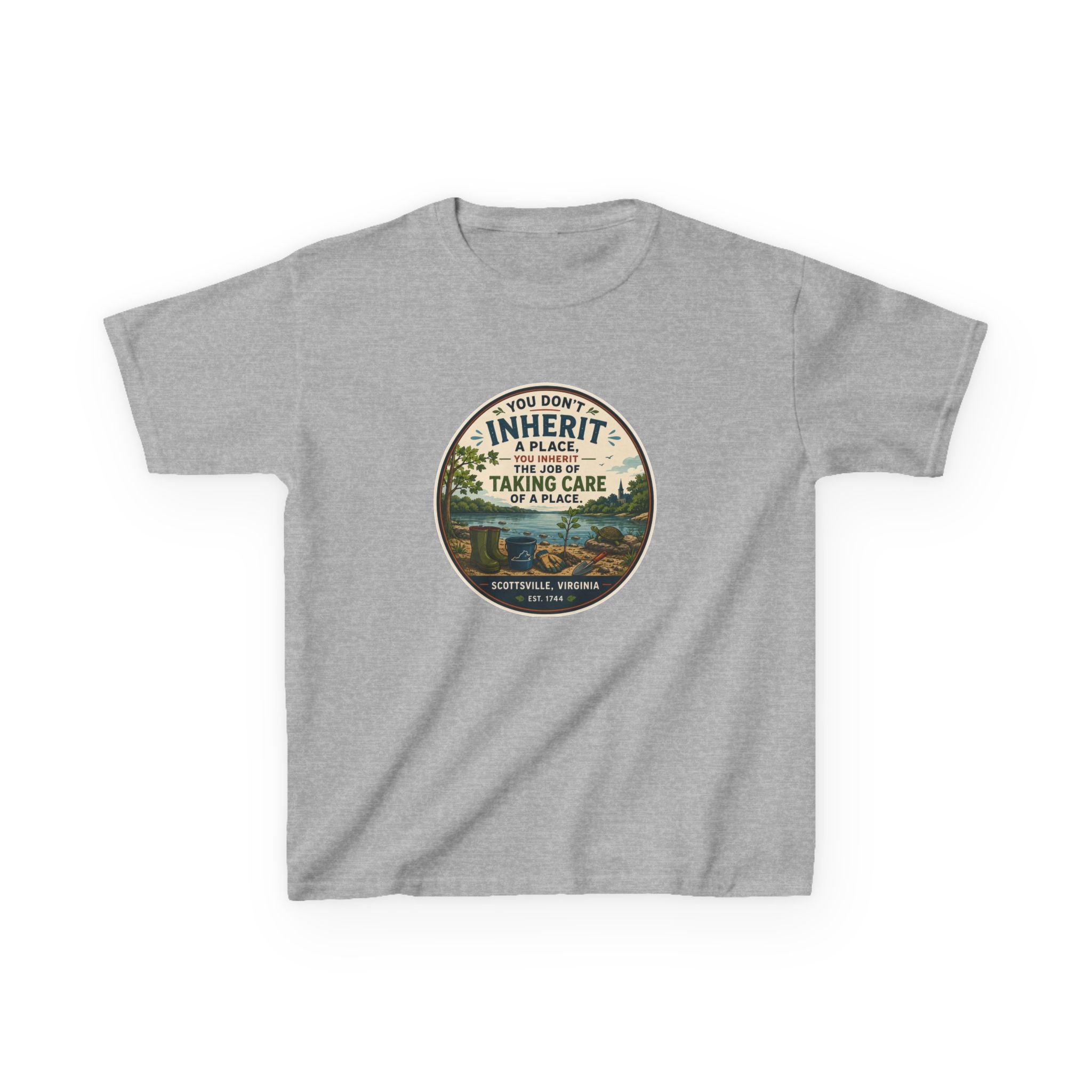 Kids Tee — "You Don't Inherit the Earth, You Take Care of It" Nature Conservation Shirt