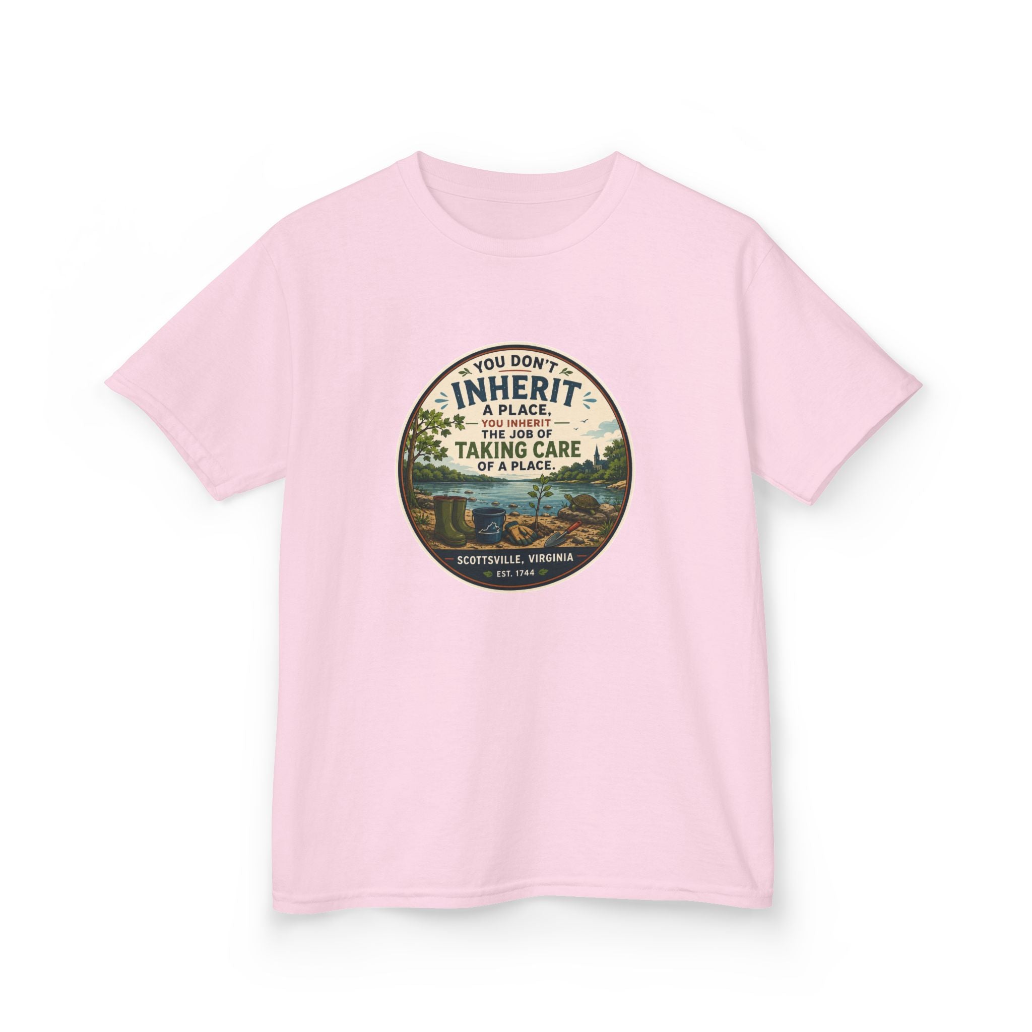 Kids Tee — "You Don't Inherit the Earth, You Take Care of It" Nature Conservation Shirt