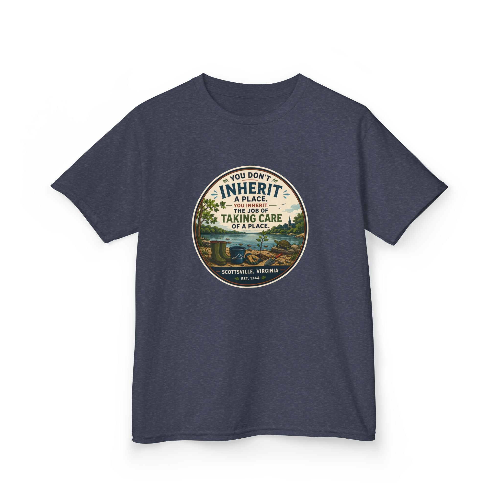 Kids Tee — "You Don't Inherit the Earth, You Take Care of It" Nature Conservation Shirt