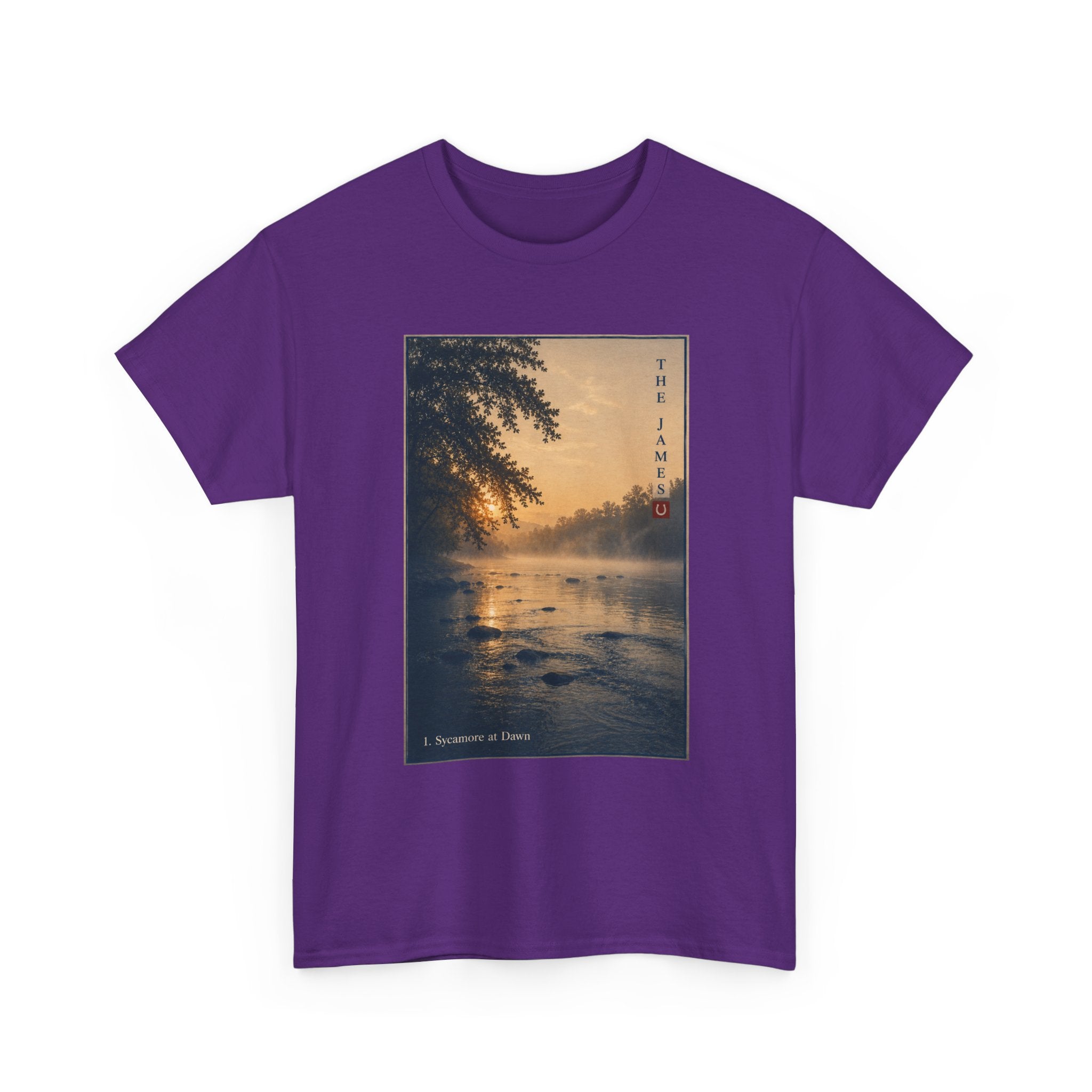 1. Sycamore at Dawn - Tranquil Landscape Graphic T-Shirt