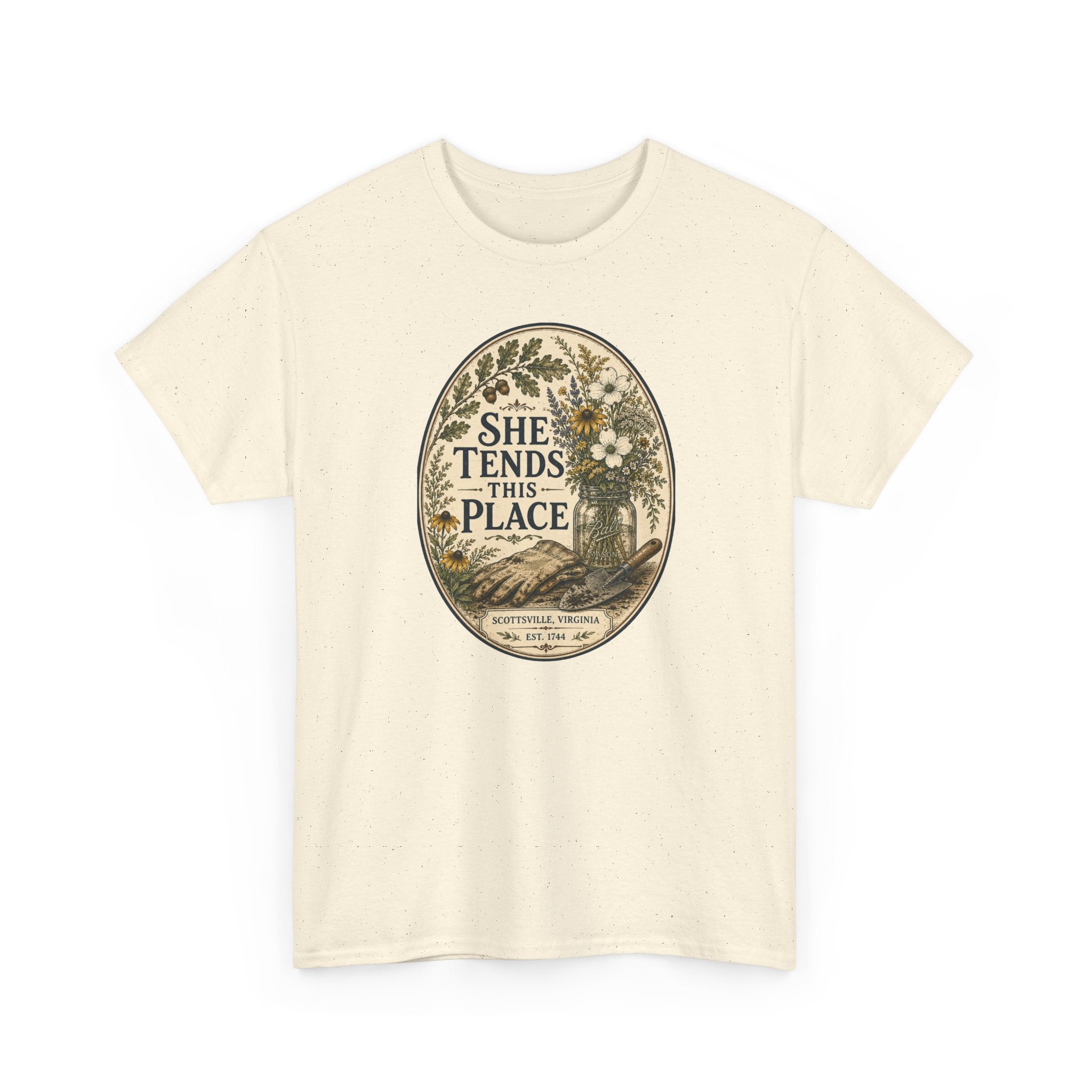 She Tends This Place Vintage Floral Tee