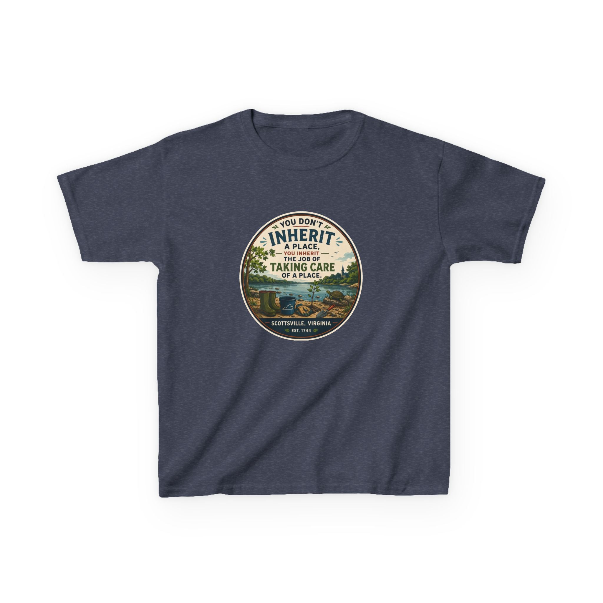 Kids Tee — "You Don't Inherit the Earth, You Take Care of It" Nature Conservation Shirt