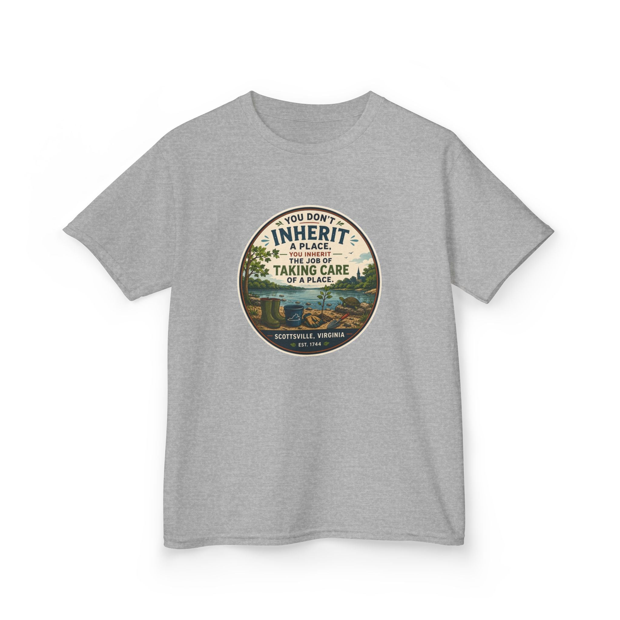 Kids Tee — "You Don't Inherit the Earth, You Take Care of It" Nature Conservation Shirt