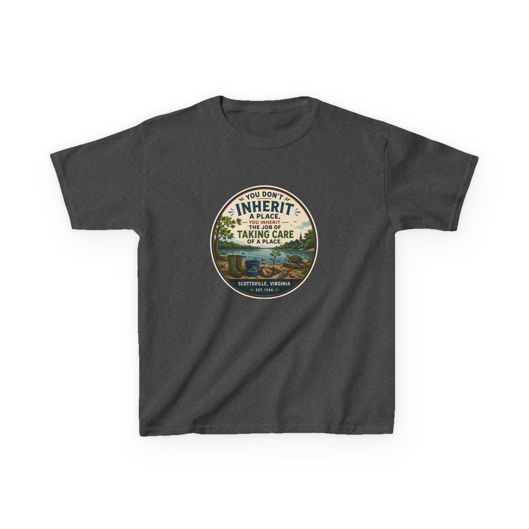 Kids Tee — "You Don't Inherit the Earth, You Take Care of It" Nature Conservation Shirt