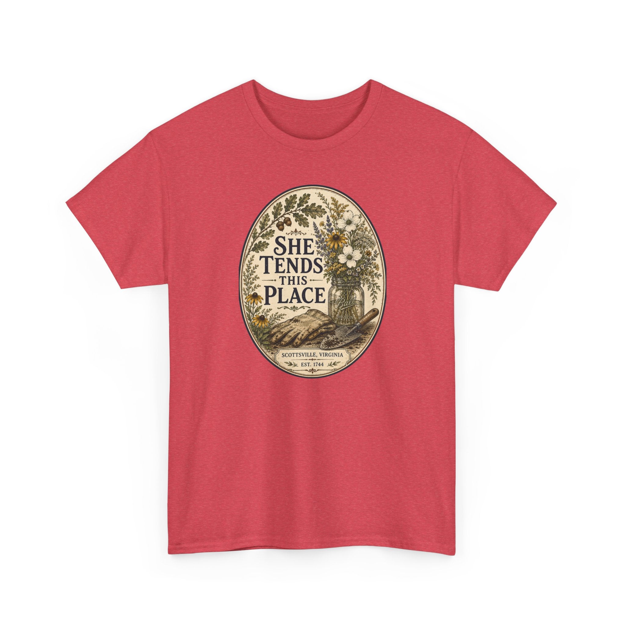 She Tends This Place Vintage Floral Tee