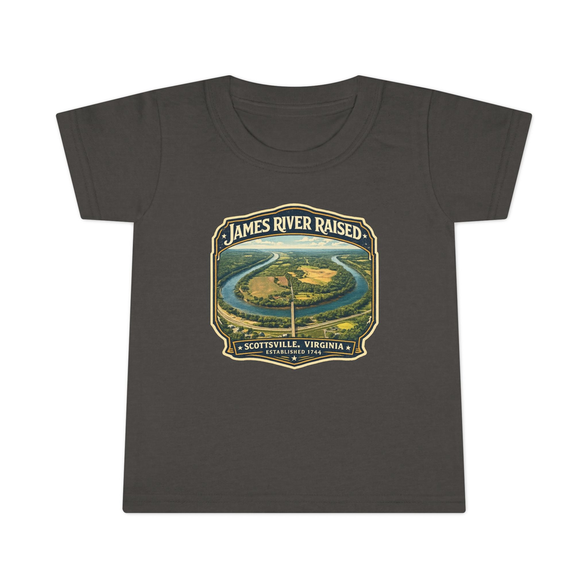 Toddler T-Shirt — "James River Raised" Scenic Virginia River Graphic