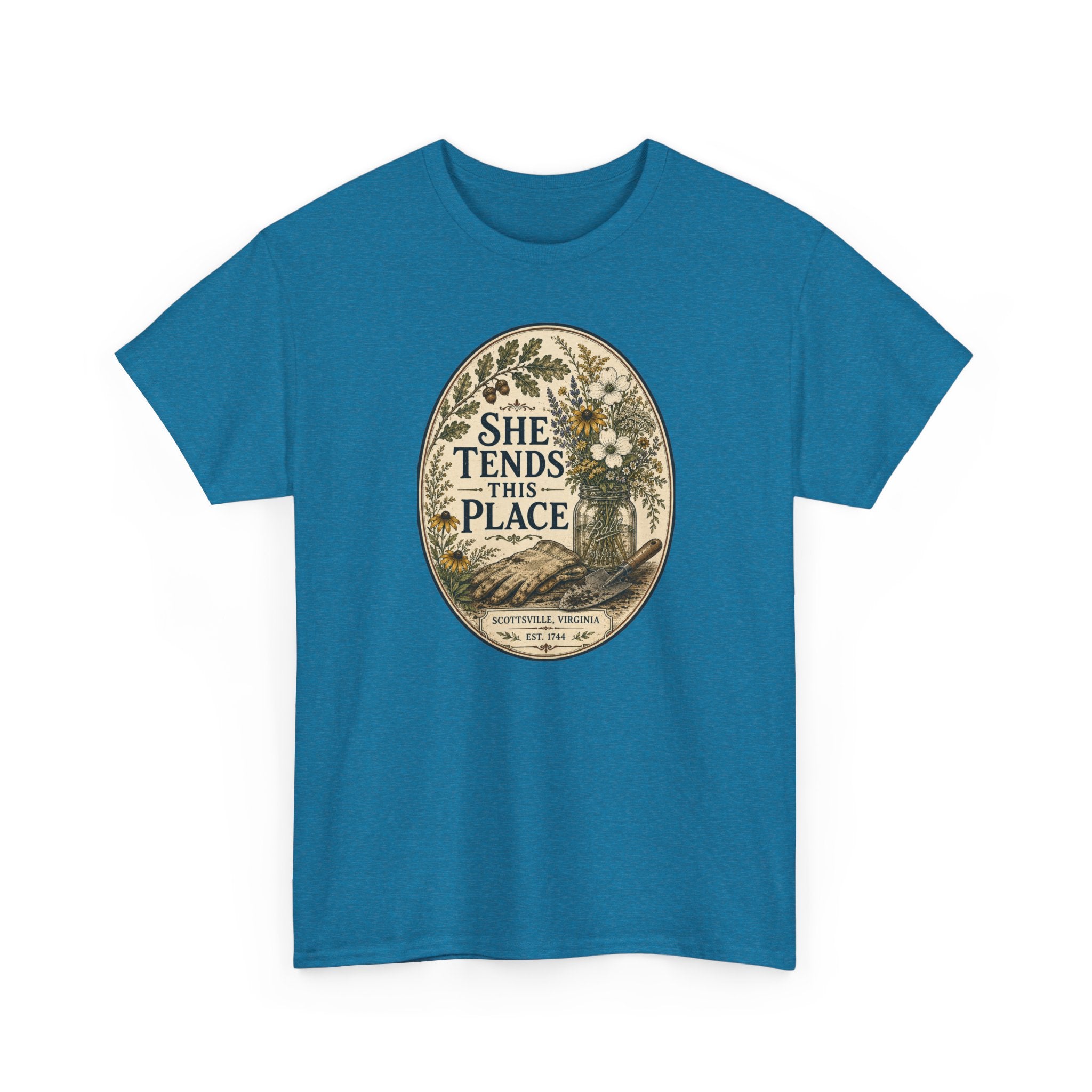 She Tends This Place Vintage Floral Tee