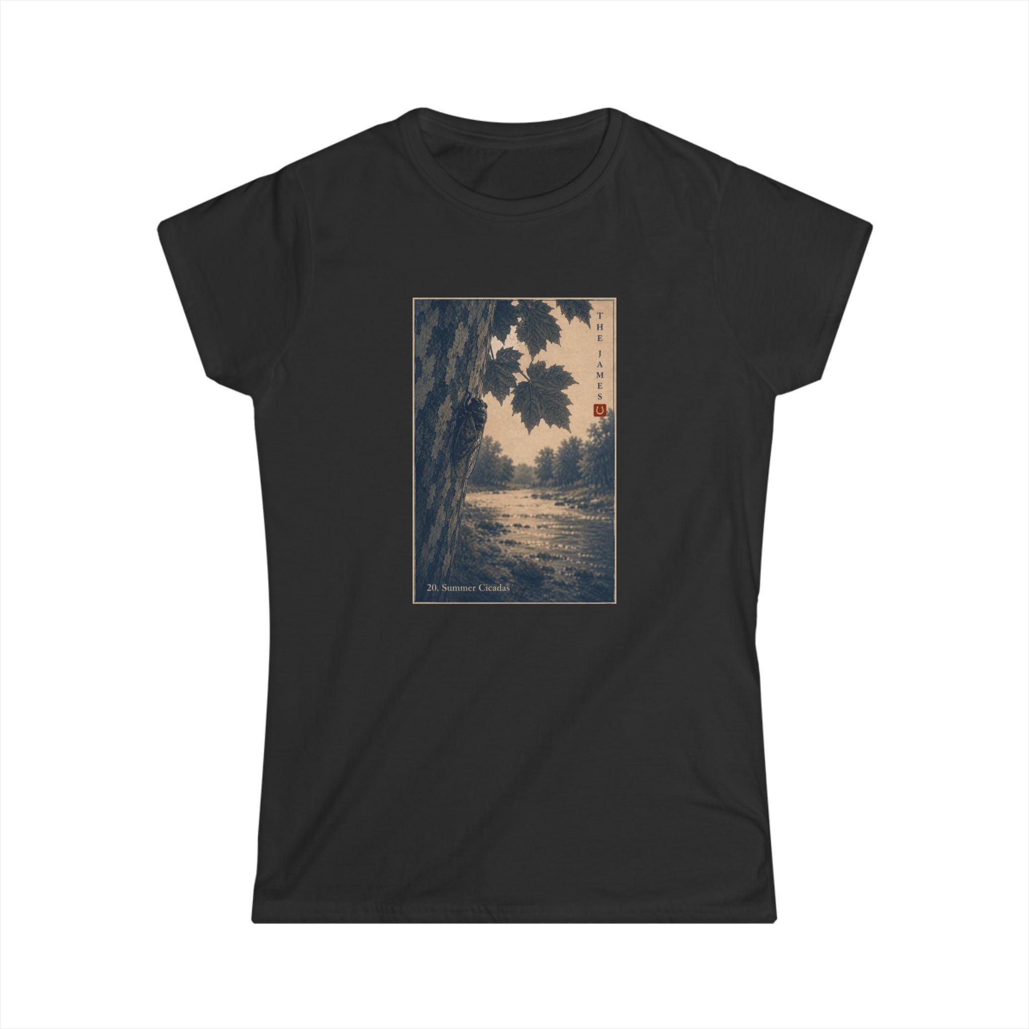 20. Summer Cicadas - Women's Black Softstyle Tee — Classic Everyday Crewneck