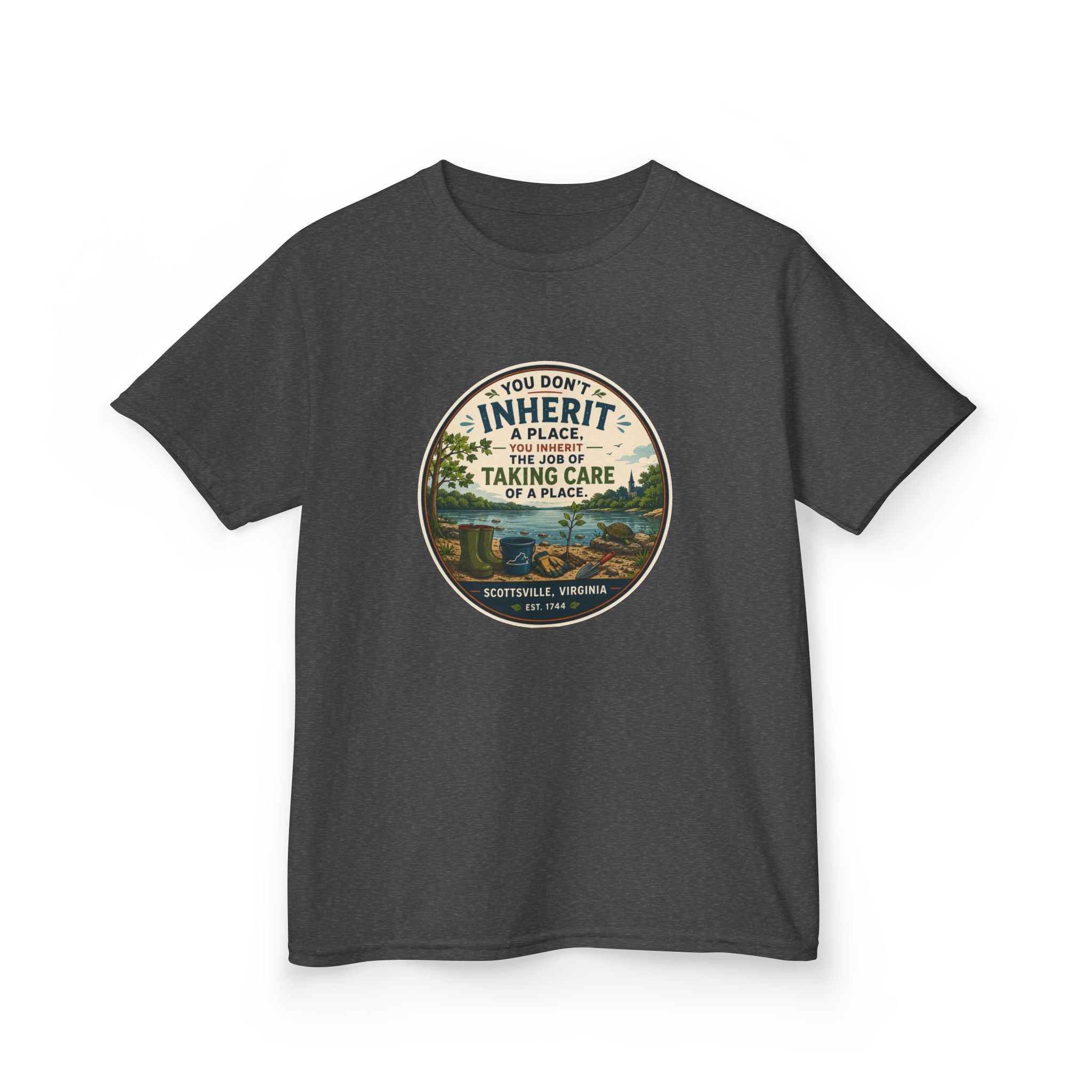 Kids Tee — "You Don't Inherit the Earth, You Take Care of It" Nature Conservation Shirt