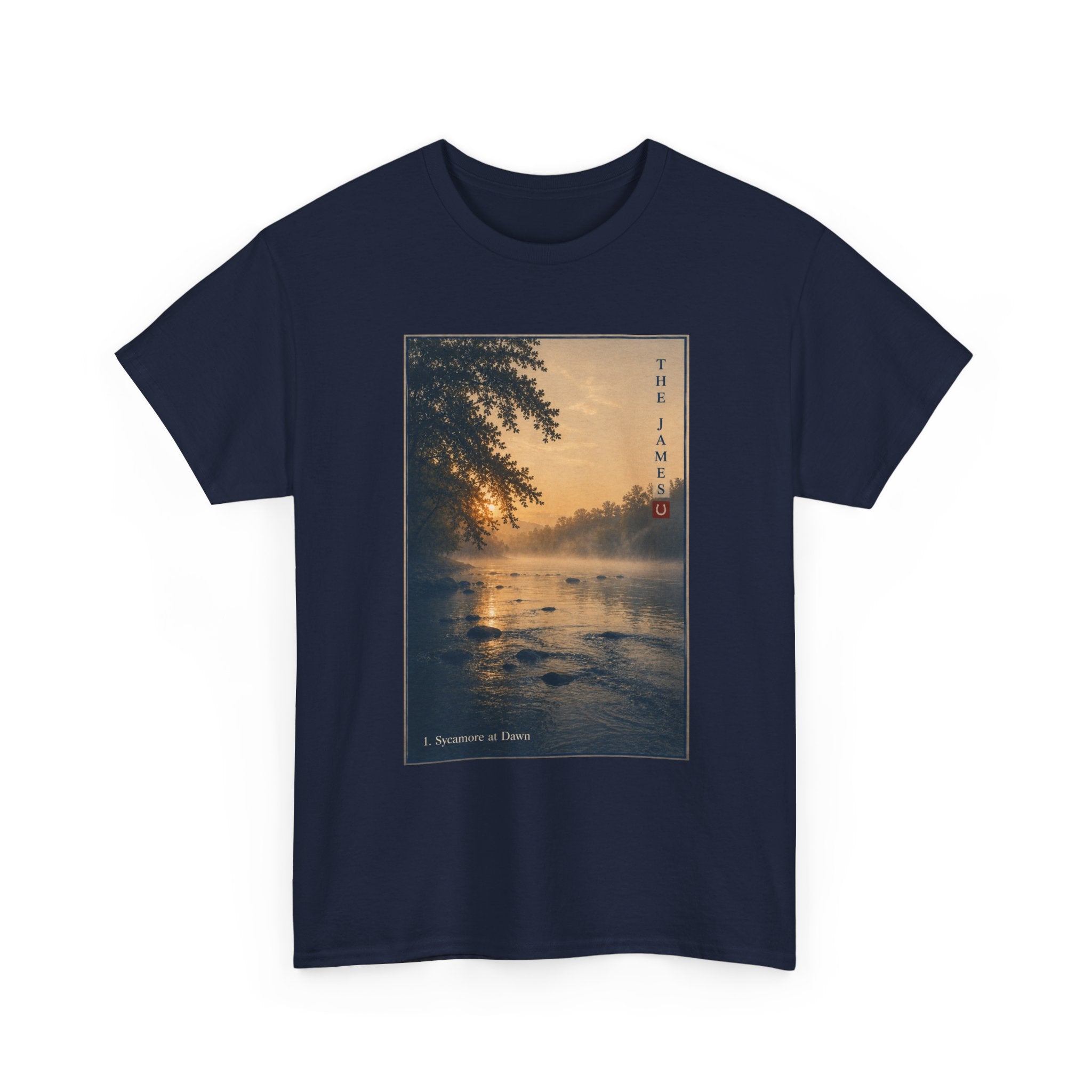 1. Sycamore at Dawn - Tranquil Landscape Graphic T-Shirt