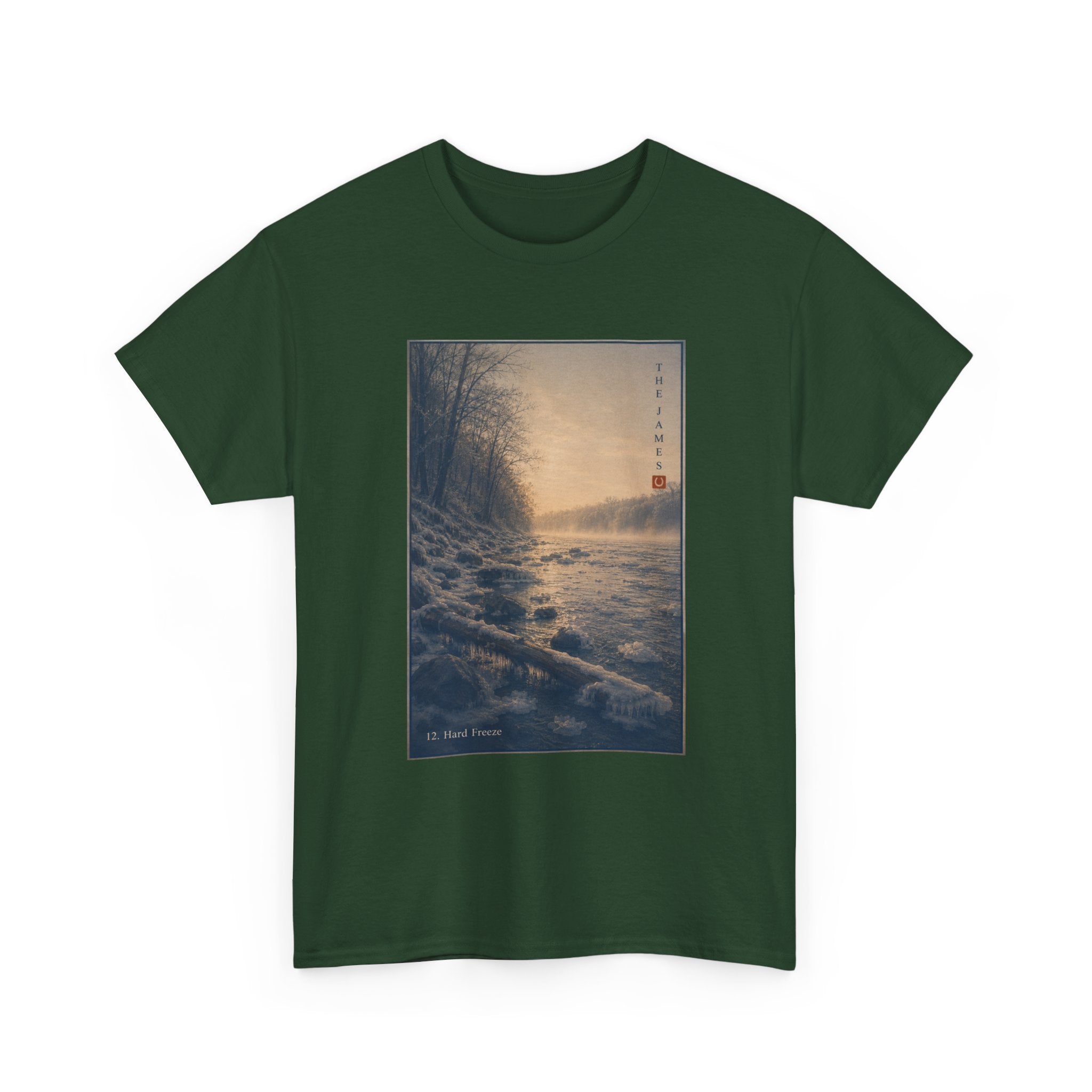 12. Hard Freeze - Scenic Riverbank Vintage Art T-Shirt