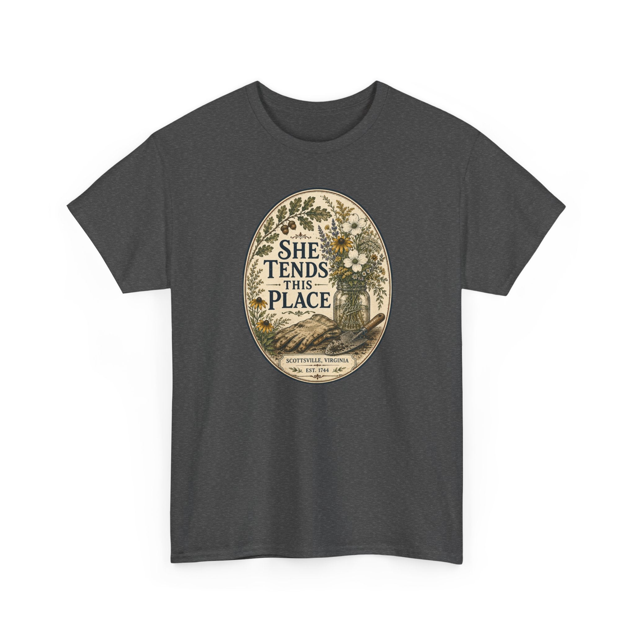 She Tends This Place Vintage Floral Tee