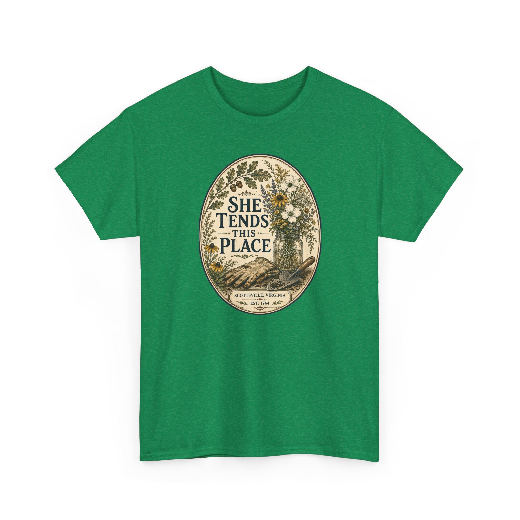 She Tends This Place Vintage Floral Tee