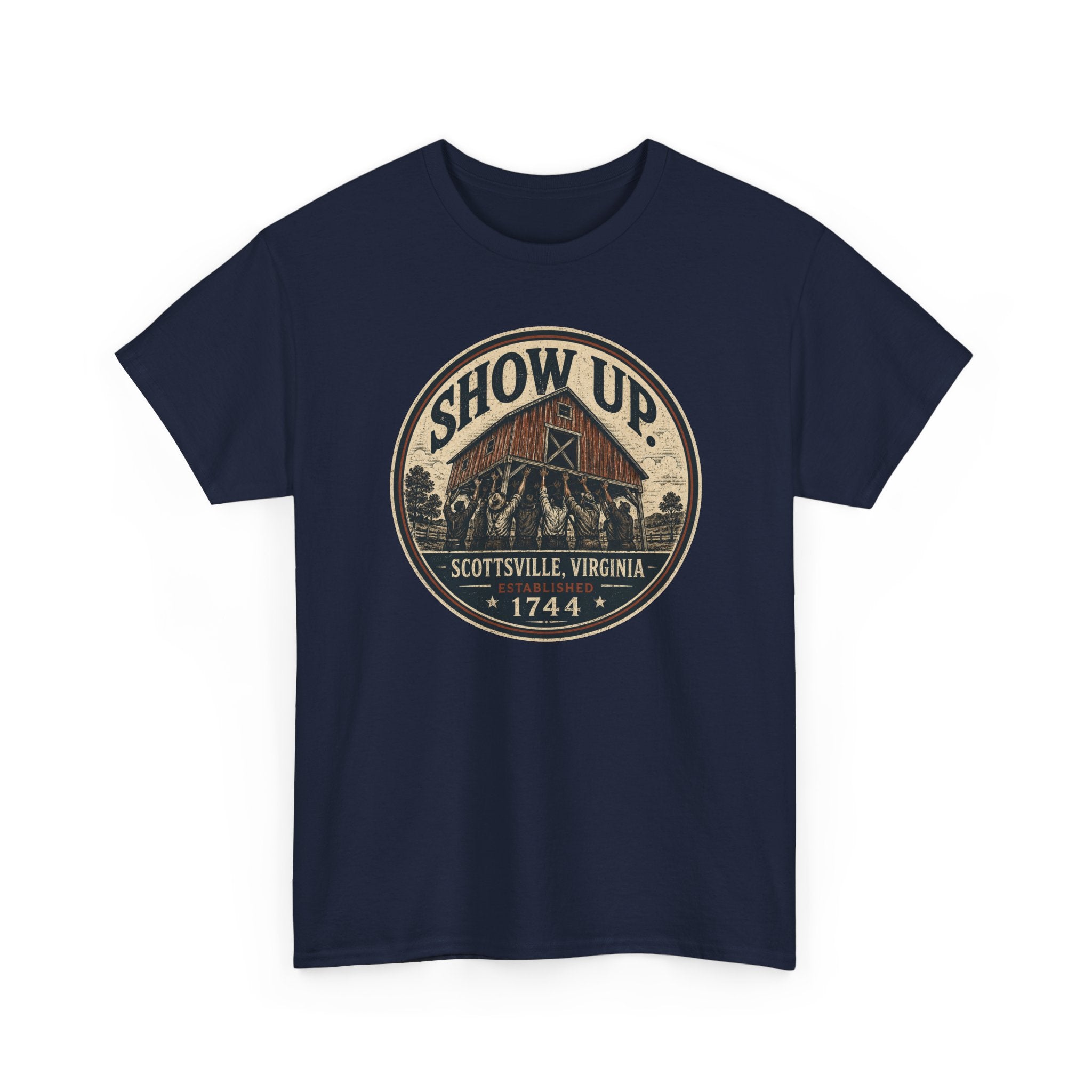 Show Up Scottsville VA 1744 Vintage Logo T-Shirt